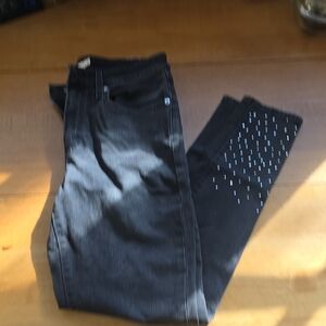 Stylish Black Jeans with Rhinestone Accents